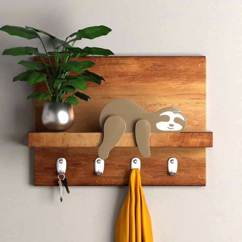 Putska Woodland Nursery Decor - Wooden Animal for Baby Boy Nursery Decor, Forest Decoration for Room, Shelf, Bedroom (Sloth) - Image 2